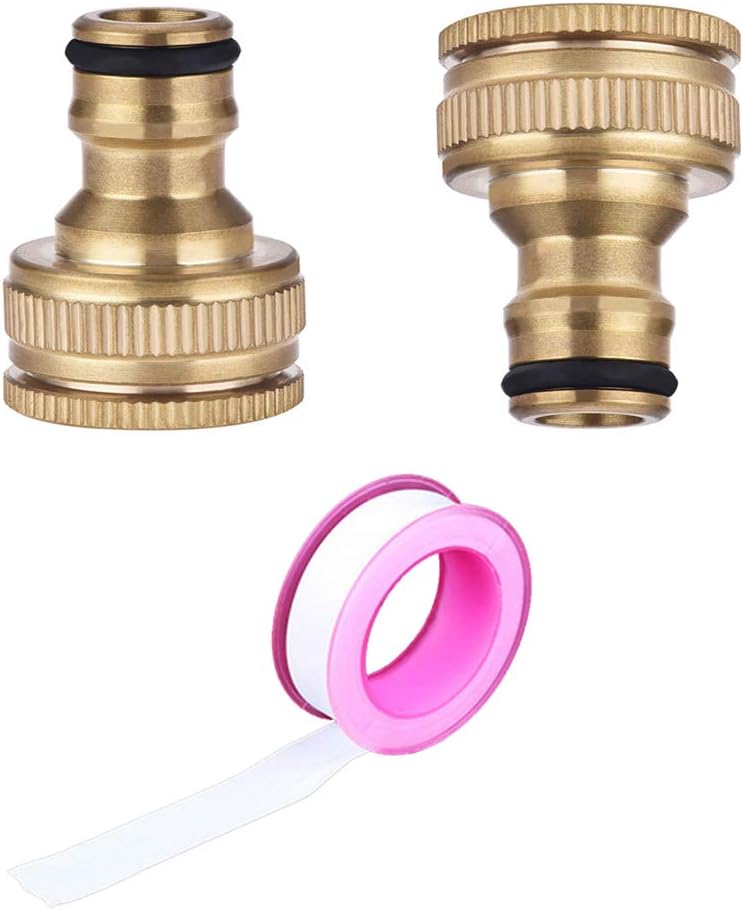 2 Pack Garden Brass Hose Tap Connector Brass Water Hose