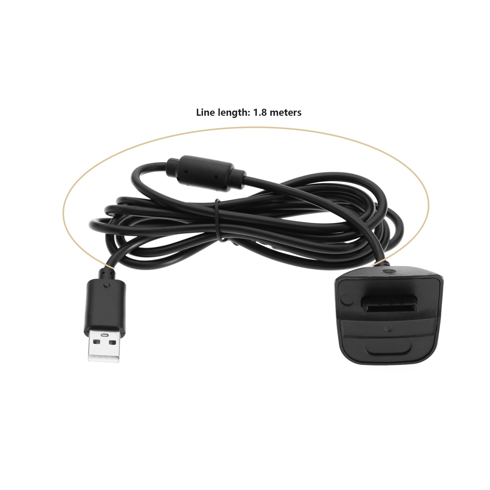 Create idea 2 cavi di ricarica USB di ricambio compatibili con Xbox 360/360 Slim Controller Caricabatterie Accessori Nero