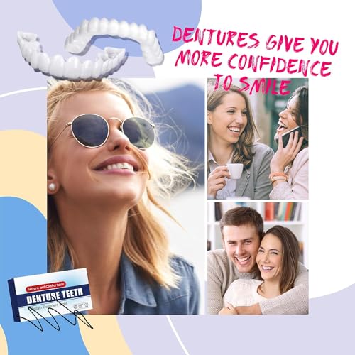 6 PCS Temporary dentures with Veneer for Both Men and Women, Covering Imperfect Teeth,Nature and Comfortable Veneers to Regain Confident Smile-L01