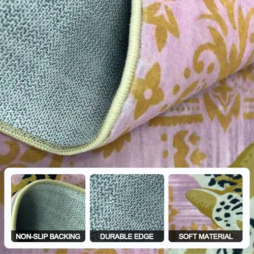 Tapete Vintage Boho Animal Print 5x7 Rosa Oro miniatura 6