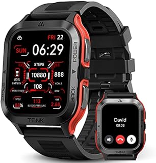 TESOFIT Smartwatch Herren mit Telefonfunktion，1,85" HD Voll Touchscreen Uhren，70+ Sportmodi Fitnessuhr，5ATM Wasserdicht Armbanduhr mit Pulsuhr，24 Schlafmonitor KI-Sprachassisten