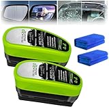 2Pcs Automotive Oil Film Cleaning Brush,Reusable Oil Film Cleaning Brush,Glass Cleaning Board,Oil Film Cleaning Brush,Car Glass Oil Film Cleaner for Windshield Improves Clarity and Visibility, Green