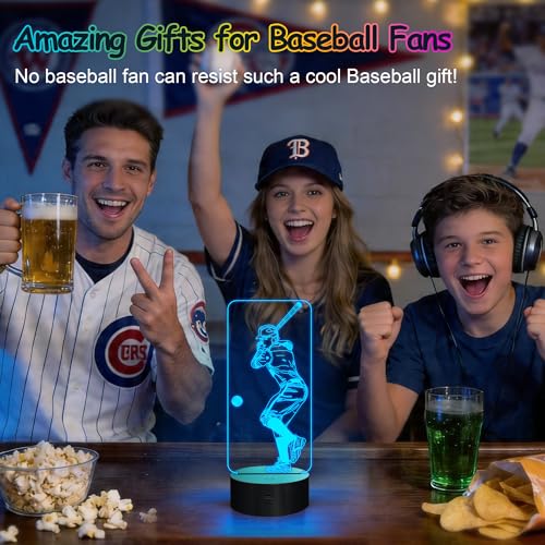 FULLOSUN Lámpara de noche 3D béisbol con control remoto miniatura 6