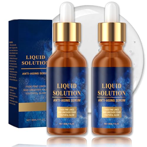 2PcsOlavitas Liquid Solution Serum Anti Aging Facial Serum Liquid Wrinkle Reduction to Reduce Fine Lines and Wrinkles Firming & Hydrating Even Skin Tone for All Skin Types