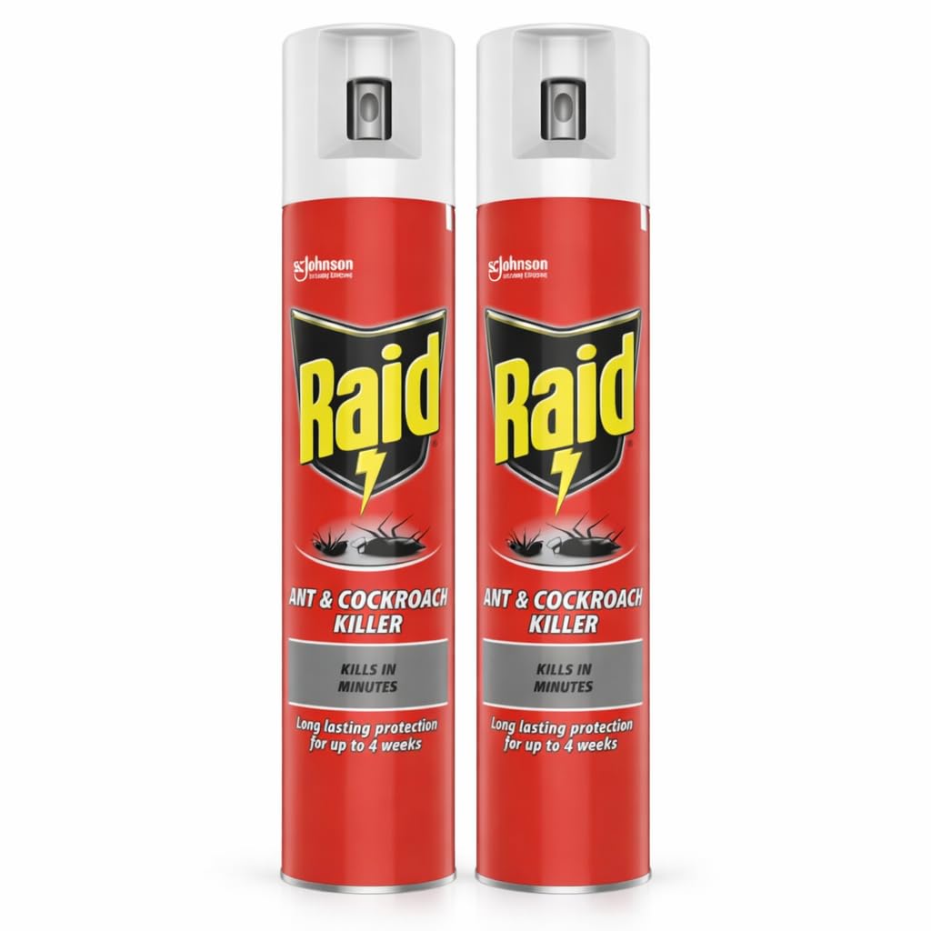Raid Ant & Cockroach Killer Aerosol Spray Duo Pack 2x300ml