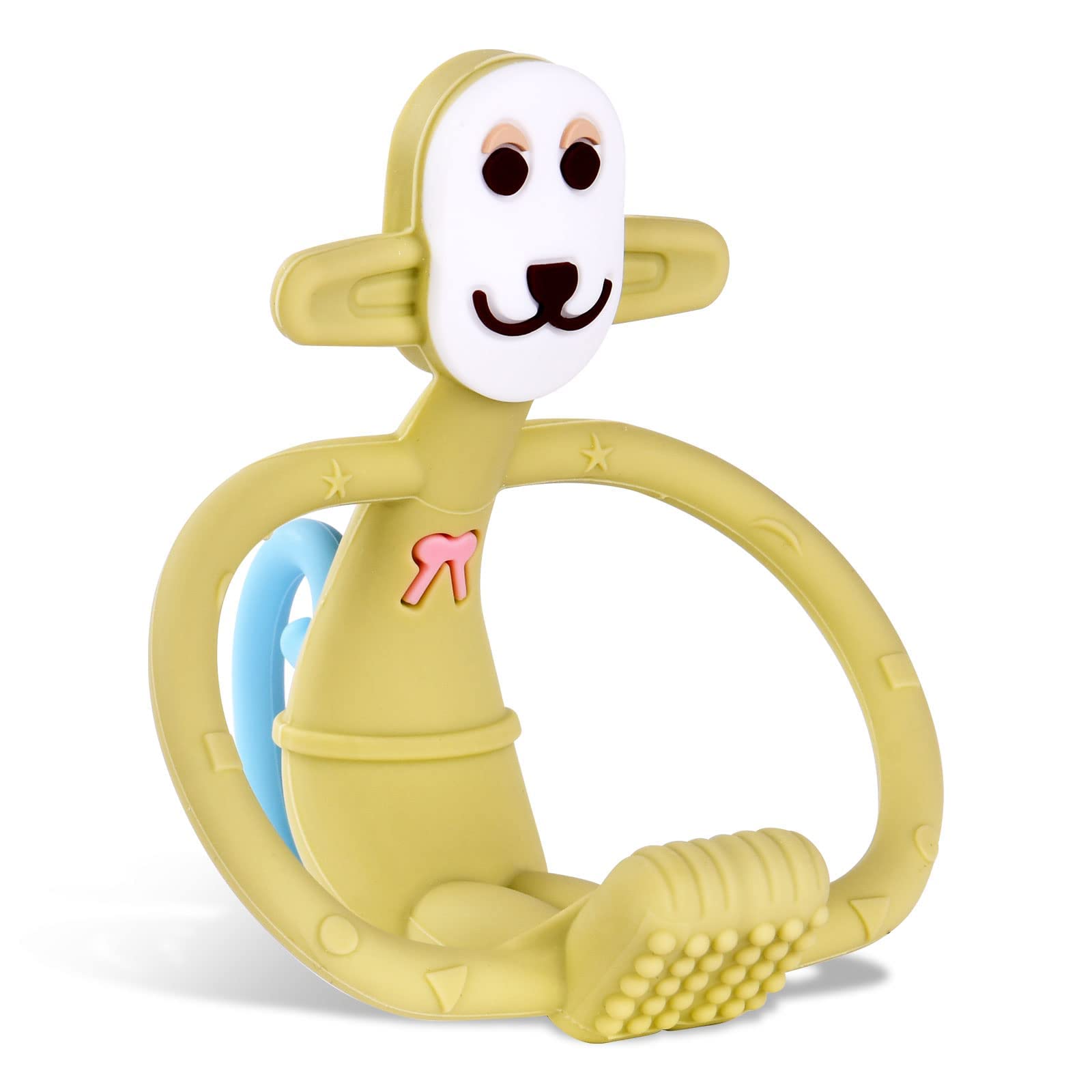 Vicloon Massaggia gengive per neonati, Massaggiagengive Neonati in Silicone Senza BPA, Dentizione Neonati Giocattolo, Adatto a Ragazzi e Ragazze, Stile Scimmia Verde
