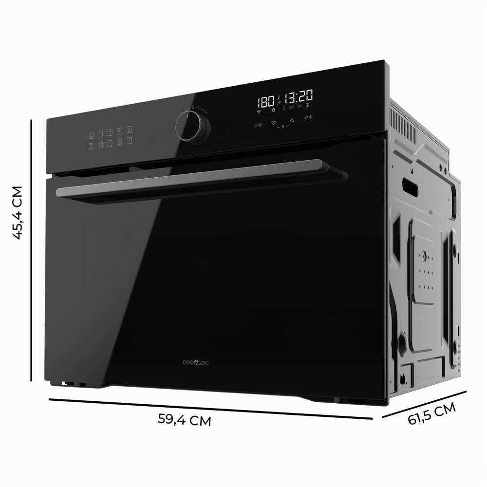 Cecotec Forno da ncasso Multifunzione 53L - Friggitrice ad Aria - Bolero Hexa AF314500 Glass Black A. 2900W, 11 Funzioni, Airfryer Master, Pizza Master, Basso Consumo, Facile Pulizia