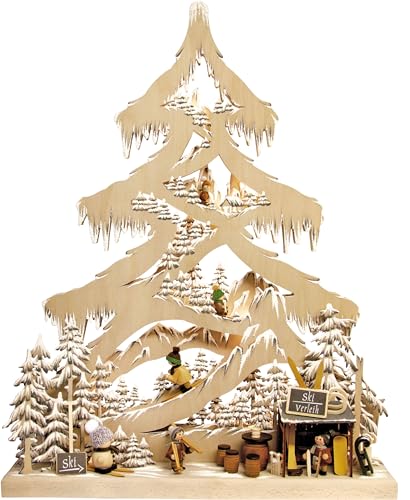 RATAGS Light Triangle - Fir Tree - Ski Slope with White Frost - 56 cm / 22 inch