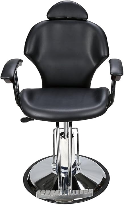 Poltrona barbiere reclinabile idraulica 360 gradi girevole regolabile per salone di bellezza barberpub 6154-8714BK