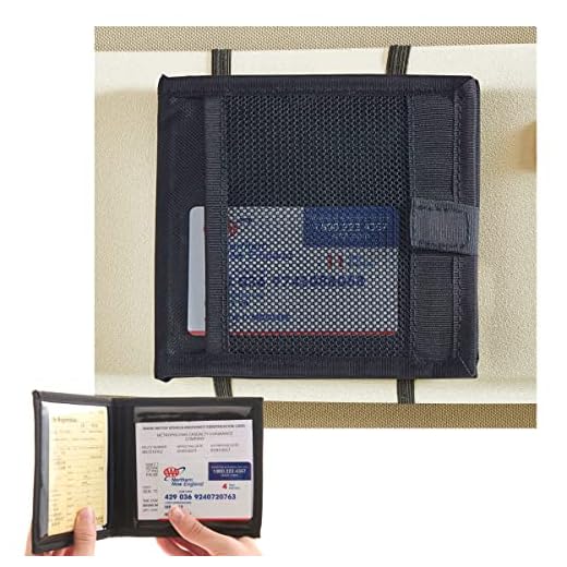 High Road Car Registration and Insurance Card Holder for Sun Visor, Glove Box or Console