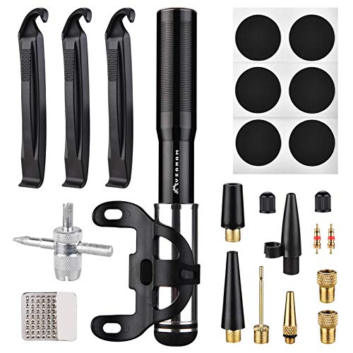 Leeofty Mini bomba de bicicleta Bomba de bicicleta Kit de reparo de furo de bomba de ar de bicicleta