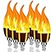 6 Pack E12 LED Bulb Upgrade Flame Effect Light Bulbs, 3 Mode LED Candelabra Warm White Flickering Chandelier Light Bulbs for Indoor Outdoor Christmas Party Decorations,E12,6 Pack
