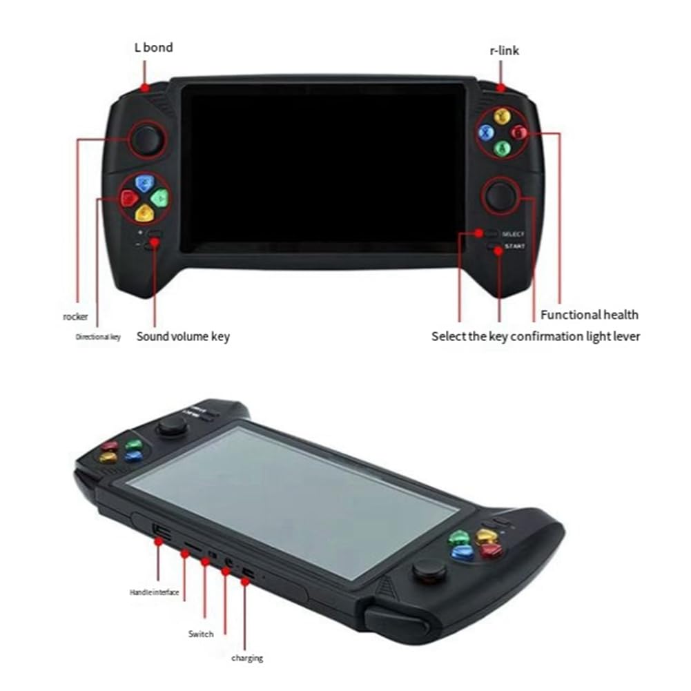Consola de Juegos Retro PortáTil Pantalla HD de 7 Pulgadas Consola de Videojuegos PortáTil con 10000 Juegos Gratuitos Consola PortáTil