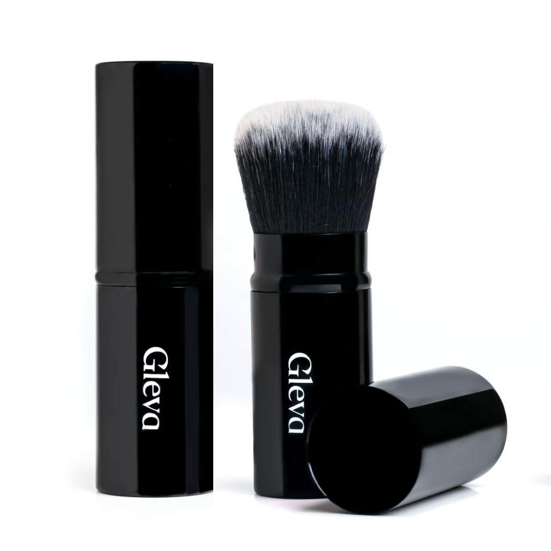 Gleva Retractable Makeup Brush, Professional Blusher and Powder Brush, Cosmetics Make Up Tool Portable Travel Face Blush and Loose Powder Brush Perfect for Blending Liquid and Creamy Products-picture-31
