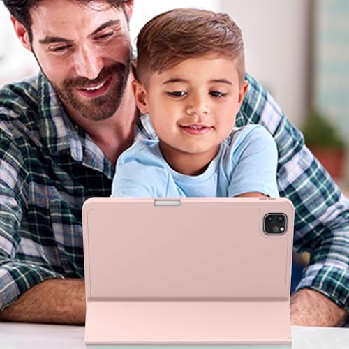 Image of ZryXal New iPad Pro 13 Inch Case (M5) 2025 / (M4) 2024 with Pencil Holder, Smart iPad Case [Support Pencil Pro and Pencil (USB-C)], Support Touch ID and Auto Wake /Sleep (Rose Pink)
