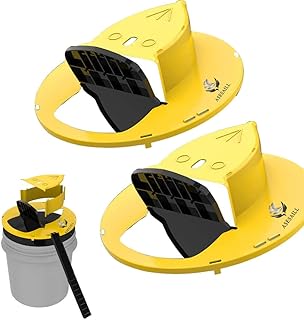 Mouse Trap Bucket - Flip and Slide Bucket Lid Mouse Trap |Humane or Lethal| |Trap Door Style| |Multi Catch |Auto Reset| |Indoor Outdoor| |No See Kill| |5 Gallon Bucket Compatible ASD (Yellow X 2)