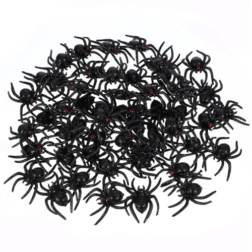 Ceeyoll 30 Stück Spinnen Halloween-Requisiten und Kunststoff-Spinnengestalten für Gruseliges Dekorations- und Partyspielzeug.