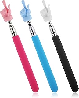 TIESOME Retractable Teachers Pointer, 3Pcs Telescopic Finger Pointer Stick Mini Extendable Classroom Pointer for Handheld Presenter Classroom Whiteboard Pointer Classroom Supplies