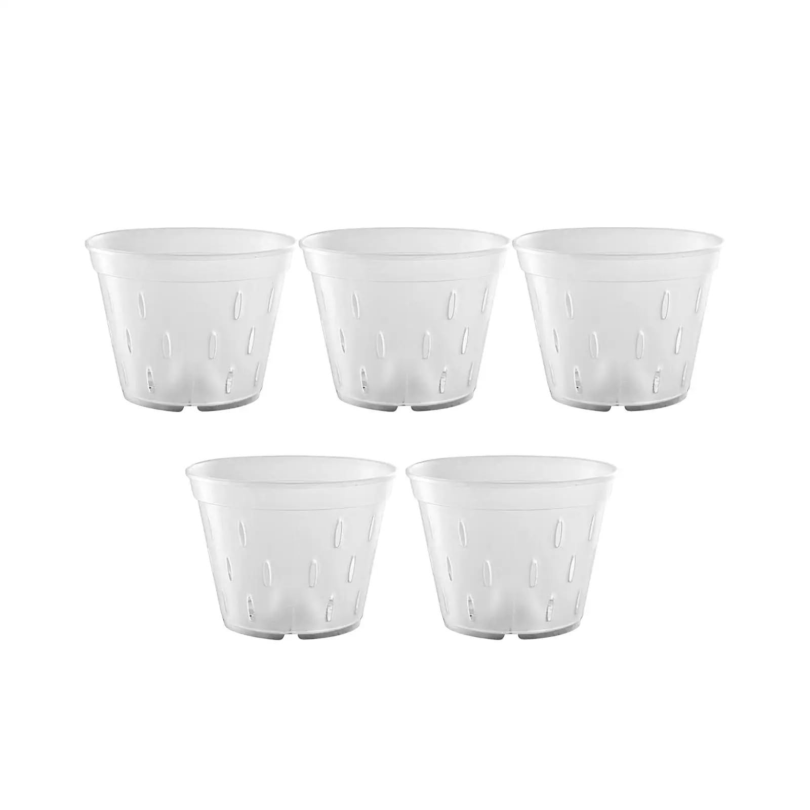 RUWLFE 5pcs Pots With Holes, Plant Pot, Transparent Flowerpot Clear Flower With, Planter, For Balcony Bedroom for Succulents, Houseplants(7inch,No Saucer)