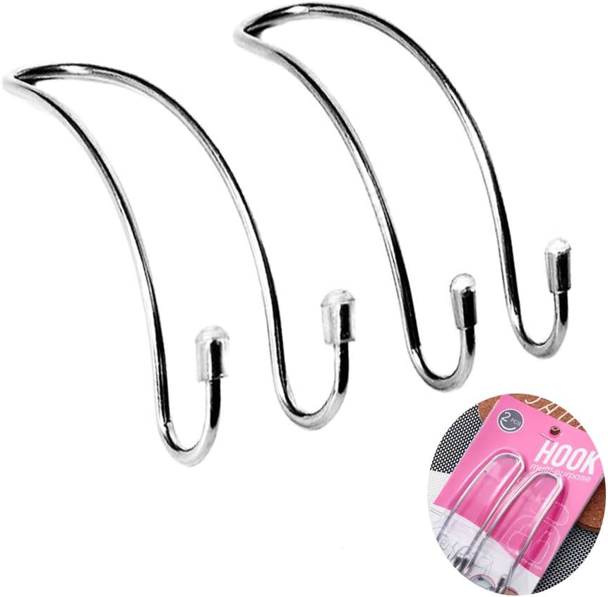 GCA Car Headrest Hooks Coat Clothes Hook Back Purse Bag Hanging Hanger Organizer - 2 Pack(Silver)