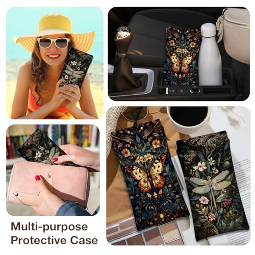Image of Eyeglasses Sunglasses Case PU Soft Squeeze Top Glasses Pouch for Women Men,Animal Pattern Portable Anti Scratch