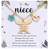MIXJOY To My Niece Gift You are Loved You are Valued You are Beautiful Inspirational Necklace Gifts for Nieces, Lover Birthday Jewelry Gifts for Niece from Aunt, Gold