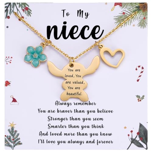 MIXJOY You are My Sunshine Necklace&Greeting Card, Birthday Christmas for Women Niece Daughter Granddaughter