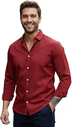Camisa Social Masculina Manga Longa Gola Italiana confortavel e Elegante para Reunião e Ocasiões Especiais