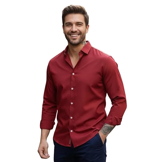 Camisa Social Masculina Manga Longa Gola Italiana confortavel e Elegante para Reunião e Ocasiões Especiais