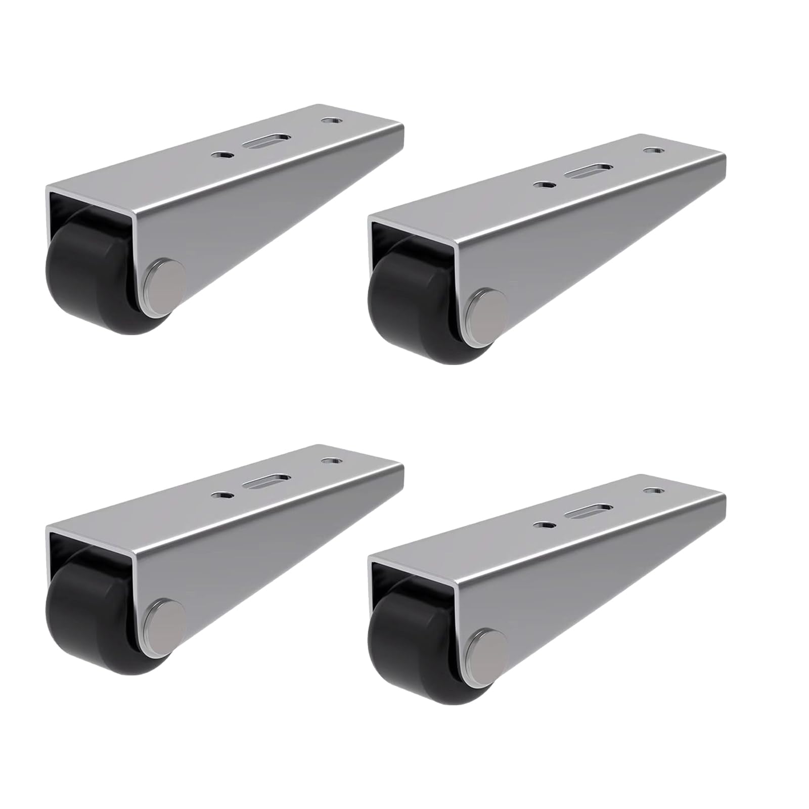 Mekalero B Door Sliding Rollers Metal Rubber Casters For Furniture Drawer Cabinet Quiet Operate Heavy Duty 360 Lbs Load Capacity Hidden Design Flat Pull Out Disks