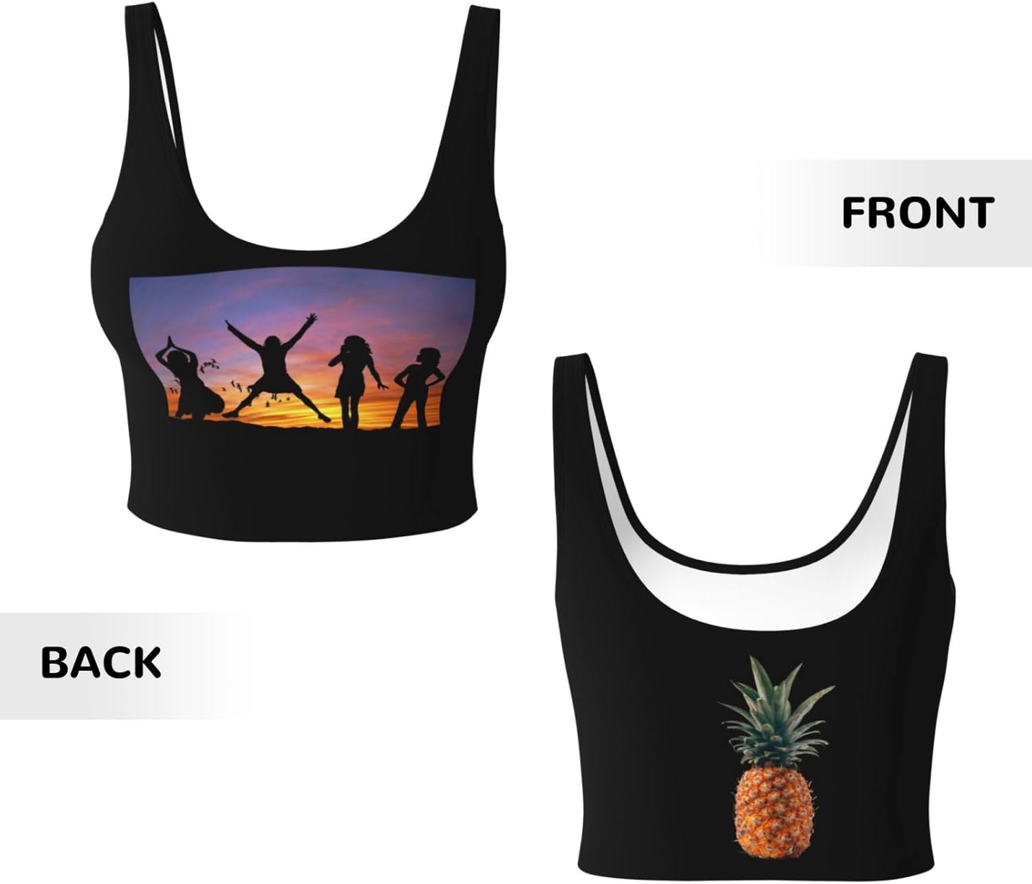 Custom Sports Bra Personalized Women's Crop Top Design Photo Face Name Image Yoga Tank Top for Fitness Running Gym Daily Wear - Image 6