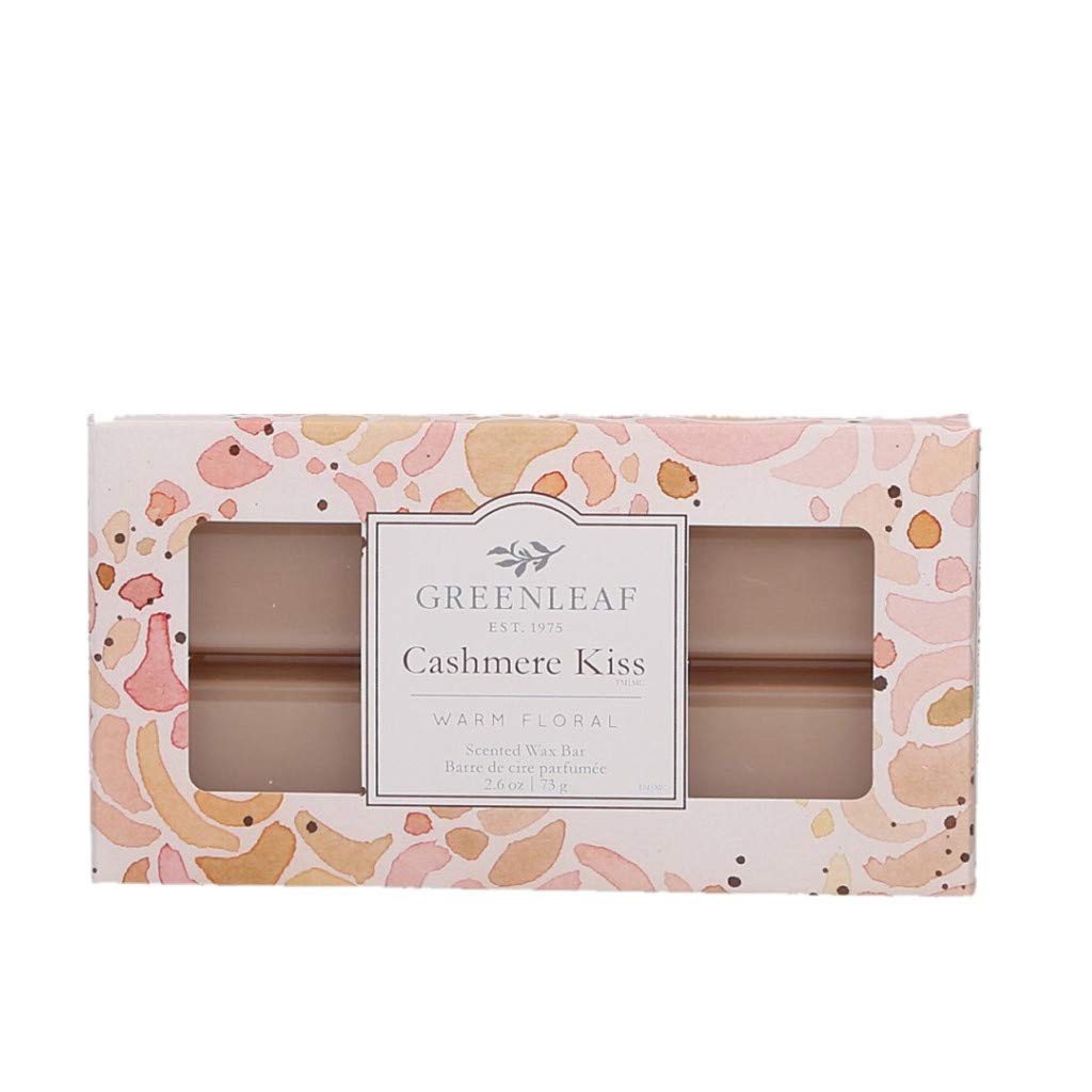 Greenleaf 73g Cashmere KISS Wax Melts Snap Bars, Highly Scented & Long Lasting Soy Blend Wax Melt, for Oil Electric Burner, Floral Home Fragrance Notes Citrus, Jasmine, Rose, Vanilla, Patchouli, Musk