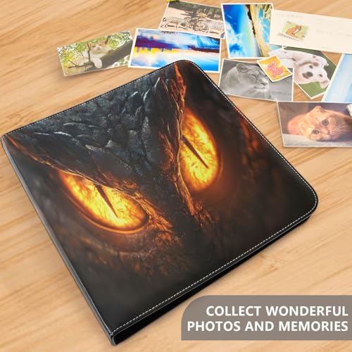 Álbum de Fotos Autoadhesivo DIY Scrapbook Álbum Ojos de Dragón Negro 3 Anillas 40 Páginas 8x10 para Recuerdos miniatura 5