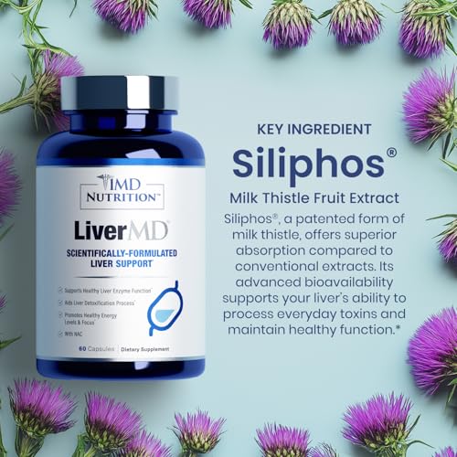 1MD Nutrition LiverMD - Liver Support Supplement | Siliphos Milk Thistle Extract & NAC - Supports Healthy Energy, Immunity & Overall Health - Liver Cleanse & Support | 60 Capsules - Image 5