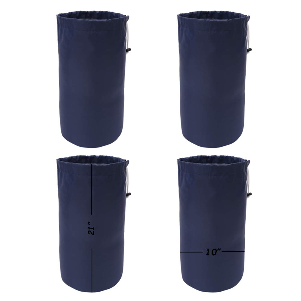 Augbunny Pack of 4 Heavy Duty Drawstring Bags Water Resistant Dust Flap, Blue, L, Modern