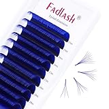 Volume Lash Extensions D Curl 15-20mm Mixed Tray Easy Fan Lashes 0.07mmm Blue Color Mink Self Fanning Eyelash Extensions by FADLASH (Blue 0.07-D, 15~20mm Mix)