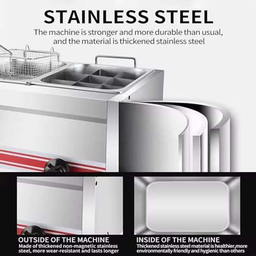 30L Gas-Fettfritteuse, Edelstahl, Fritteuse für Zuhause und Gewerbe, einstellbare Feuerkraft, mit Gewürzregal und Soßenflaschen, Restaurant-Gasfritteuse – Bild 4