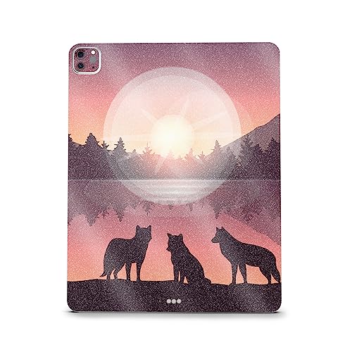 Image of MightySkins Carbon Fiber Skin Compatible With Apple iPad Pro 12.9 inch M2 6th Gen (2022) Full Wrap Kit - Wolf Silhouette | Protective Durable Textured Carbon Fiber Finish | Easy To Apply | Made in the USA