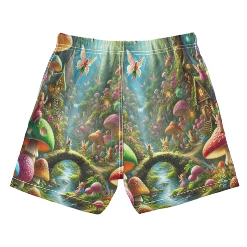Fairy Mushroom Fantasy Boys Swim Trunks Quick Dry Toddler Swimsuit Boy Swimwear Bathing Suits Board Shorts 3T Multi2