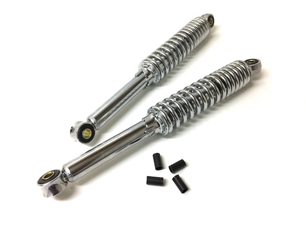 360mm Chrom Stoßdämpfer Set, 5-fach verstellbar passend für Simson, Zündapp, Puch, Hercules, Kreidler, Honda – Hydraulisch gefedert