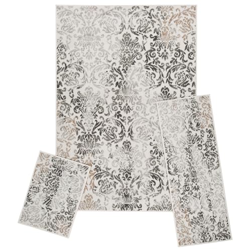 3-Piece Indoor Area Rug Set - Non-Slip Rug Set...