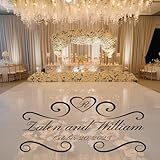 Wedding Dance Floor Decal Personalized Wedding Monogram for Dance Floor or Reception Decor Vintage Wedding Decorations, Color and Size Available