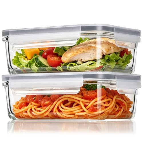 Image of Vtopmart 2Pack 30oz Meal Prep Container Glass with Lids