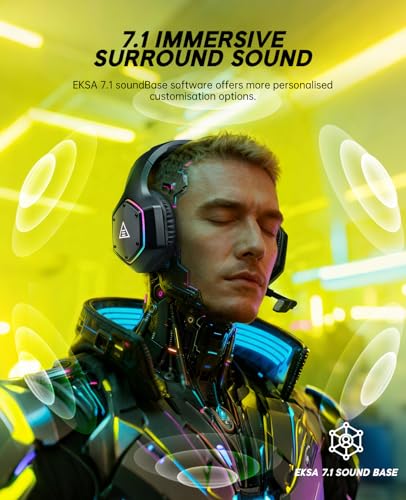Auriculares Gaming Inalámbricos 2.4GHz EKSA E1000BT con Micrófono ENC y Bluetooth 5