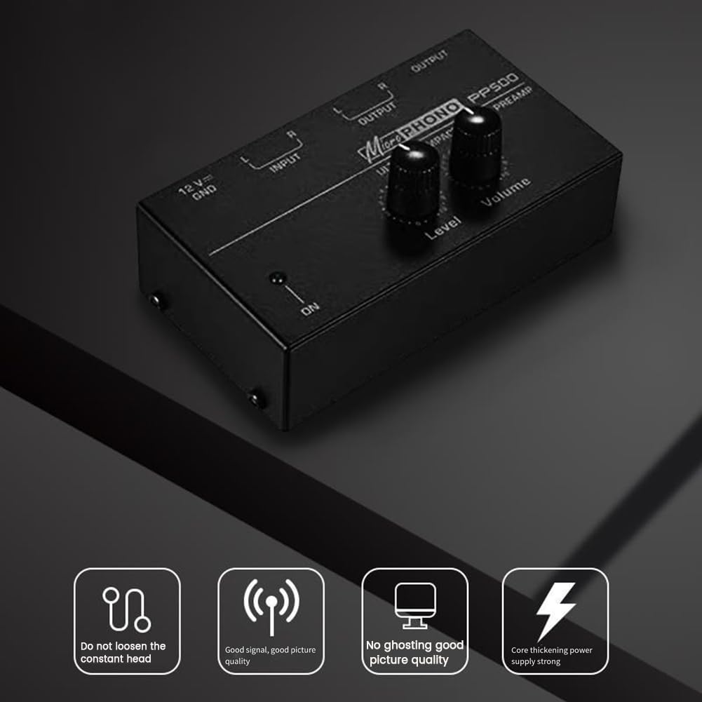 moonsun PP500 Pre Amp Preamplificatore Phono con Level Volume Control Spina EU