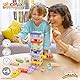 WOOMAX Juego Torre Bloques + Domino Madera Spidey Marvel