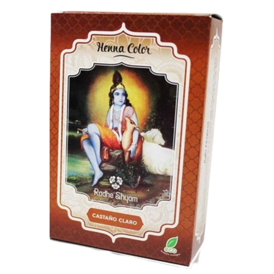 Henna Tinte Natural Castaño Claro en Polvo para Cabello Eco Vegan 100g