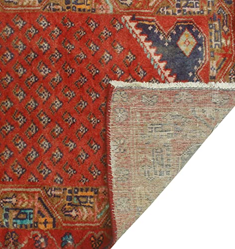 Noori Rug Fine Vintage Distressed Sacide Red/Navy Runner, 2'5 X 10'5 #TOP2