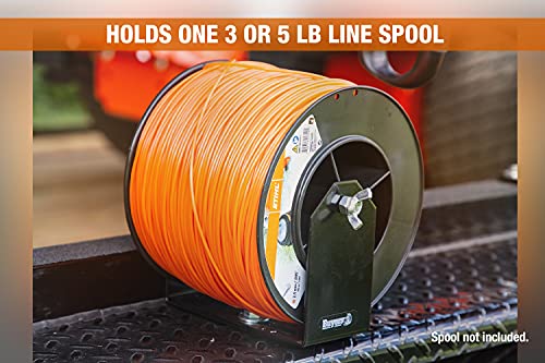 Buyers Products Lt40 Weed Wacker Commercial Trimmer Line Holder, With Mounting Hardware & Low Profile Steel Bracket Supports 3 Pound Spools For Landscape Trailer Organization Accessories, Black #TOP3