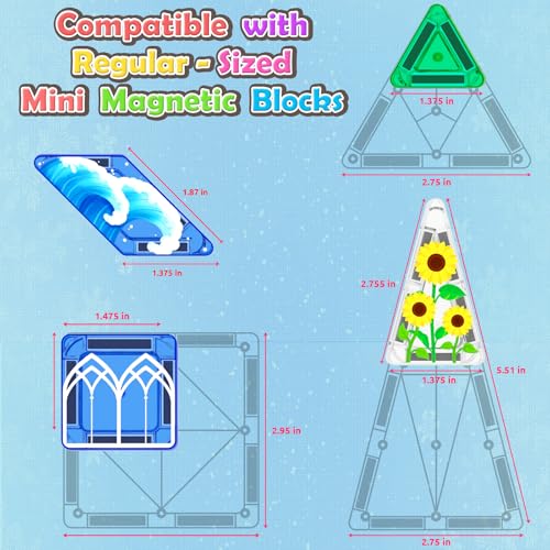 Image of 33PCS Mini Magnetic Tiles - Arctic Animals Theme Toddler Travel Essentials Set with Case, Magnetic Building Blocks Kids Games Montessori Preschool Sensory Toys for 3+ Year Old Boys Girls Gifts
